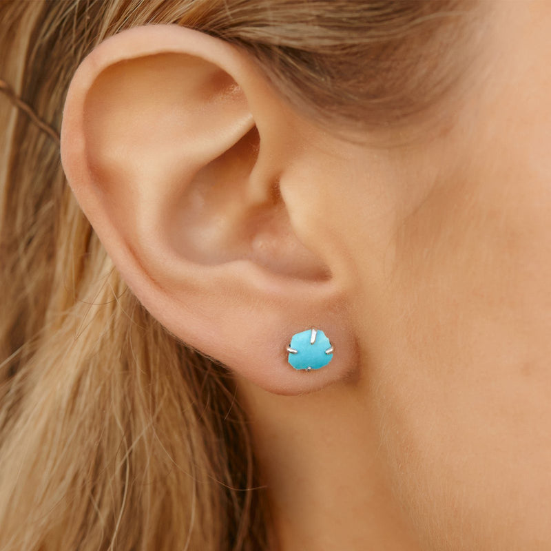 Raw Gemstone Stud Earrings 14