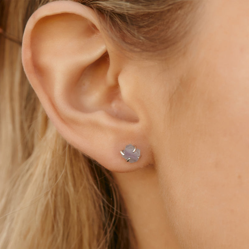 Raw Gemstone Stud Earrings 12