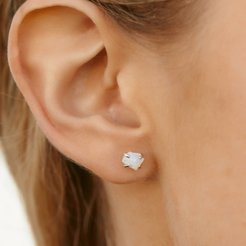 Raw Gemstone Stud Earrings 7