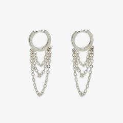 Draped Chain Hoop Earrings