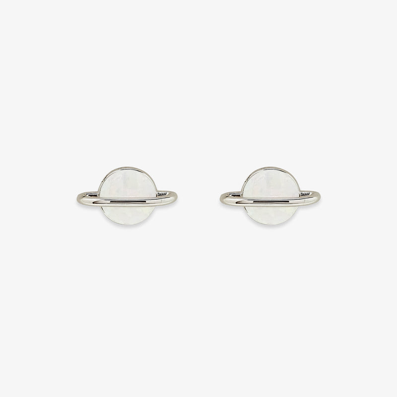 Opal Saturn Stud Earrings 1