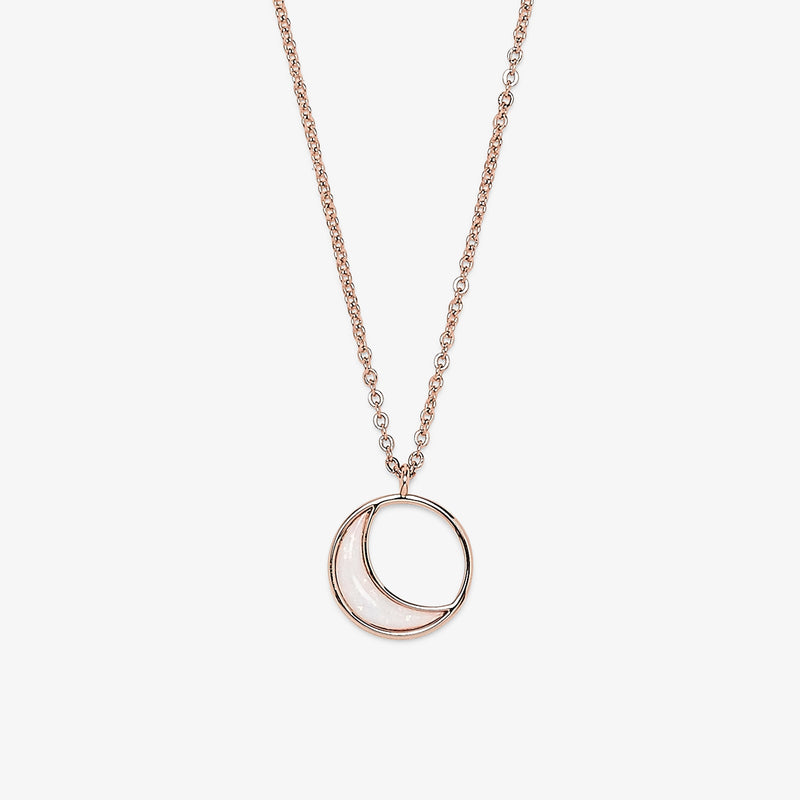 Opal Crescent Charm Necklace 1