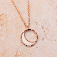 Opal Crescent Charm Necklace Gallery Thumbnail