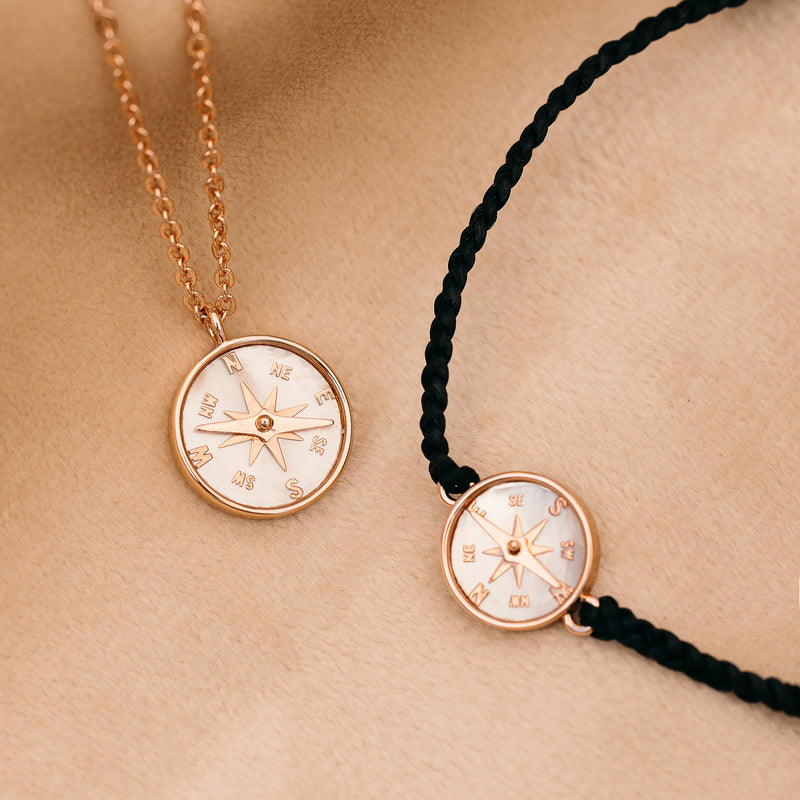 Mother of Pearl Compass Necklace 12