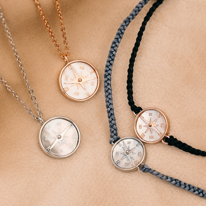 Mother of Pearl Compass Necklace 10