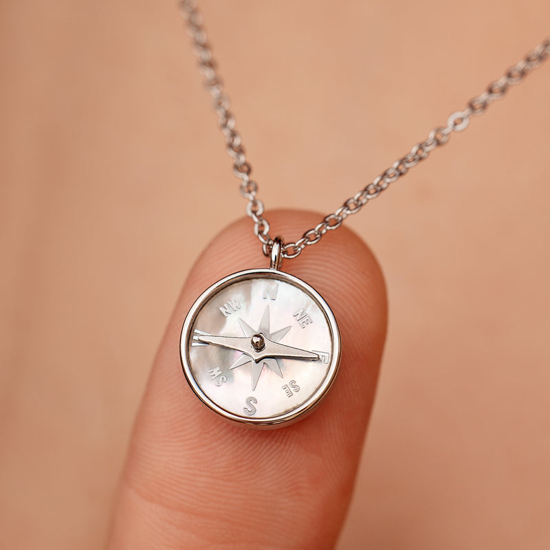 Mother of Pearl Compass Necklace 8