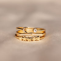 Crescent Stars Ring Stack Gallery Thumbnail