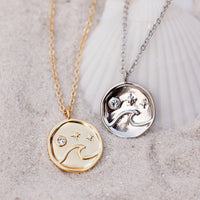 Crystal Wave Coin Necklace Gallery Thumbnail