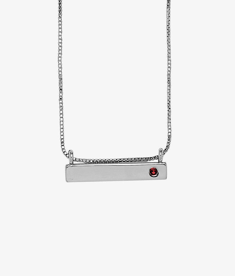 Engravable Bar Birthstone Necklace