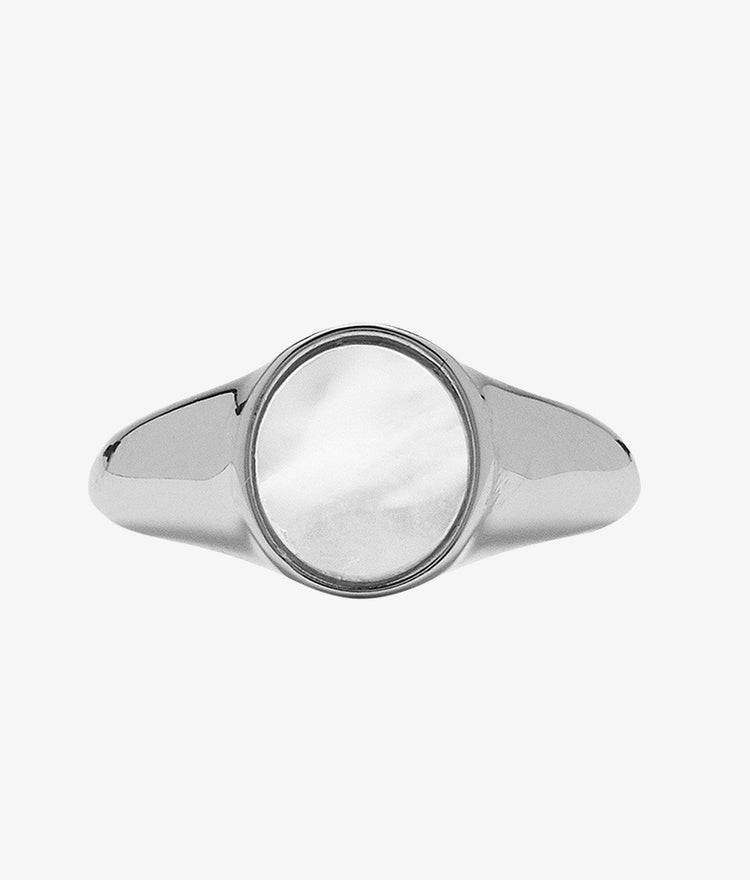 Mother of Pearl Signet Ring