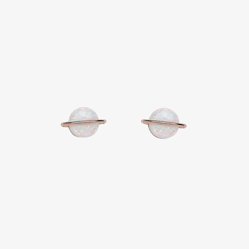 Opal Saturn Stud Earrings 2